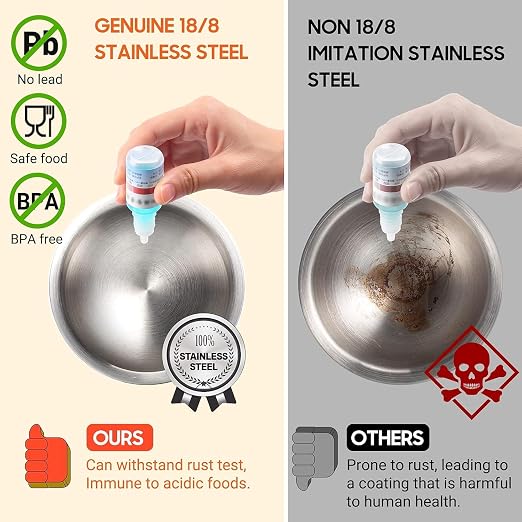 Tera 18/8 Stainless Steel Mortar and Pestle with Brush Spice Grinder Pill Crusher Herb Bowl Pesto Powder 1.5 Cup 350ml