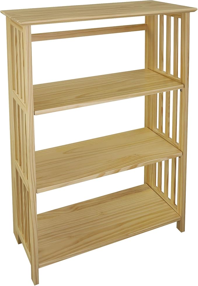 Casual Home "Soho Manhattan 4-Shelf Folding Bookcase 26"" Wide - Natural (333-40)