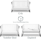 Storkcraft Equinox 3-in-1 Convertible Crib (Gray) – Easily Converts to Toddler Bed and Daybed, 3-Position Adjustable Mattress Support Base, Modern Two-Tone Design for Contemporary Nursery