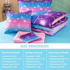 PERFEMET Pink Mermaid Comforter Set Full Size 6 Pieces Bed in A Bag Colorful Rainbow Bedding Set for Teens Girls 3D Sparkly Glitter Ombre Bed Set with Comforter and Sheets (Pink Mermaid, Full)
