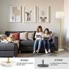 Floor Lamp for Living Room,Dimmable Gold Floor Lamp,Modern Standing Lamp with Marble Base,Tall Standing Lamp for Bedroom, Reading,Office & Kids' Room,LED Bulb Included(Gold)