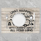 Feelyou Camper Placemats Set of 4 18"x12" Happy Camping Table Place Mats Decor Cartoon Camping Car Placemat for Kitchen Dining Table Farmhouse Trailers Camper Indoor Outdoor Decor Table Mats