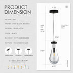 Raindrop Pendant Light Fixtures Set of 3, Black Glass Pendant Lighting, Hand BlownTeardrops Modern Hanging Light for Entryway Foyer Kitchen Island Dining Living Room Hallway