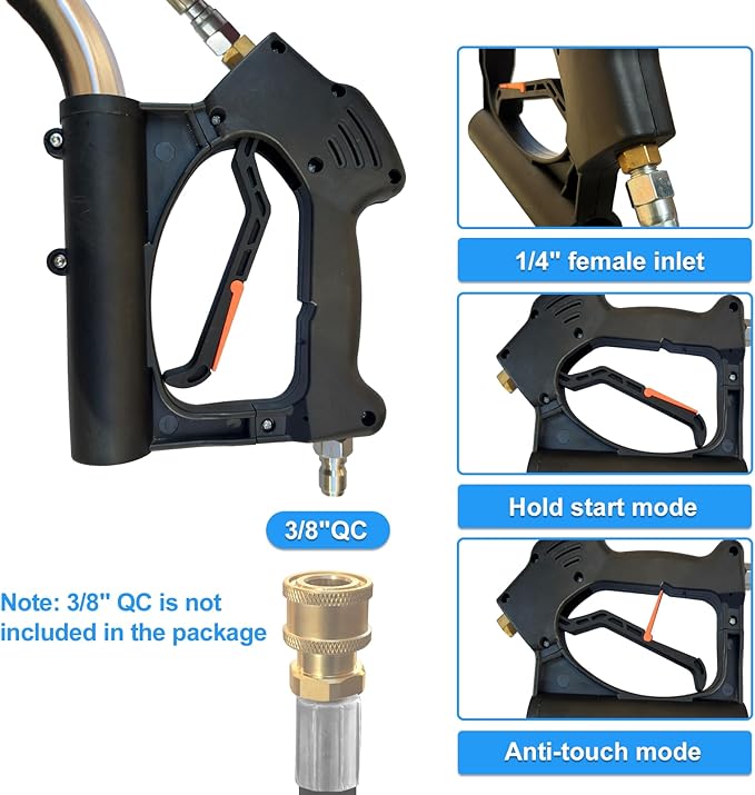 16.5" Pressure Washer Surface Cleaner with 304 Industrial-grade Stainless Steel Housing, Dual Handle, Driveway Pressure Washer Attachment, 2 Replacement Nozzles, for Concrete, Sidewalk, Deck, 4500 PSI
