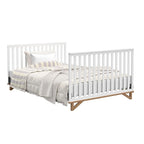 Storkcraft Santa Monica 5-in-1 Convertible Crib (White with Vintage Driftwood) – GREENGUARD Gold Certified, Modern Design, Two-Tone Baby Crib, Converts to Toddler Bed, Daybed and Full-Size Bed