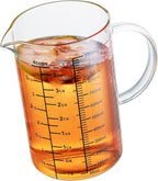 Ackers BORO3.3 Glass Measuring Cup-[Insulated handle | V-Shaped Spout]-Made of High Borosilicate Glass Measuring Cup for Kitchen or Restaurant, Easy to Read, 1000 ML (32 Oz, 4 Cup)