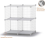 HOMIDEC Wire Cube Storage, Storage Shelves 4 Cube Bookshelf Bookcase Closet Organizer and Storage, Wire Storage Shelves Multi-Use DIY Storage Cube Shelf for Books, Toys, Clothes, Tools