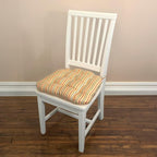 Barnett Home Decor Dining Chair Pad with Ties Mimosa Stripe - Size Small 15 x 17 Chair Cushion - Latex Foam Fill Cushion, Reversible, Machine Washable
