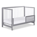 Carter's by DaVinci Colby 4-in-1 Low-Profile Convertible Crib in Grey and White, Greenguard Gold Certified