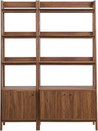 Modway Bookshelf Display Cases in Walnut - Set of 2