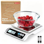 BOMATA 0.1g High Precision Food Scale, 13lb Digital Kitchen Scale with Removable Stainless Steel Pan, Backlit LCD Display, for Cooking, Baking B621 White