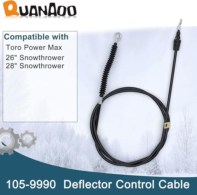 Deflector Control Cable 105-9990 for Toro Snowthrower fits Toro 26 inch Power Max 726 826 926 928 1028 1126 Snowblower