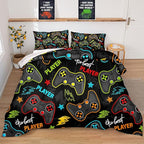 Gaming Comforter for Boys Teen,Game Contoller Bedding Set for Boys Kids,Down Alternative Comforter for All Season,Gamer Home Decor for Boys Comforter Set (Comforter-Game25, Full)