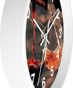 Mozingo ~ Wine Clock for Kitchen Bar Wall It's Wine O'clock Silent Time Gift Home Decor Made In USA, 10" (Hour Marks - Numbers, Clock Frame Color - White, Wine Theme #01)