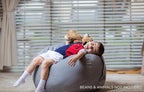 Aubliss Stuffed Animal Storage Bean Bag Chair Cover (No Beans)，Stuff and Sit Storage Bean Bag for Kids Toy Storage，Large 38"-Canvas Solid Grey