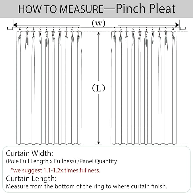 Macochico Extra Wide Full Blackout Linen Curtains for Sliding Door Browish Grey Pinch Pleated Linen Curtains 96 Inches Long for Bedroom Living Room Farmhouse with Tieback 120”Wx96”L 1 Panel