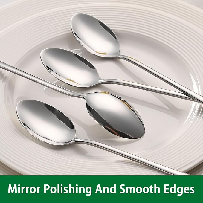 DEHOV 7.5 Inches Stainless Steel Iced Tea Spoons,Set Of 8 Long Stirring Spoons For Coffee,Cocktail,Ice Cream,Long Handle Iced Teaspoons,Latte Spoons For Mixing