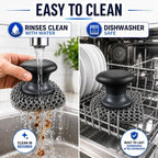 Cast Iron Scrubber and Scraper | 316 Chainmail Scrubber for Cast Iron Pan | Chain Mail Scrubber for Cast Iron Skillet Cleaner | Dishes Pots Wok Griddle Grill | Dish Scouring Pad Dishwasher Safe, Black2