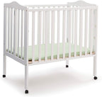 Delta Children Folding Portable Mini Baby Crib with 1.5-inch Mattress - Greenguard Gold Certified, White & Dream On Me Holly 3” Fiber Portable, Greenguard Gold Certified, White