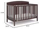 Graco Benton 5-in-1 Convertible Crib (Espresso) – GREENGUARD Gold Certified, Converts from Baby Crib to Toddler Bed, Daybed and Full-Size Bed, Fits Standard Full-Size Crib Mattress