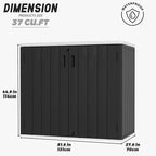 Large Outdoor Storage Box,Resin Sheds&Outdoor Storage Waterproof/Lockable,Outdoor Storage Cabinets for Balcony,Garage,Backyard (37Cu.ft-Black White)