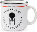 Silver Buffalo Star Trek Enterprise Property, Ceramic Camper Mug, 20oz | NCC-1701, The USS, 0.59 Liters