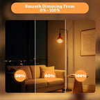 G125 Edison LED Bulb,4W Dim E26,2200K Gradient Brown Striated Glass | Large Globe Decorative Light Bulbs, Warm Ambient Glow, Dim, Match Lamps For Restaurant, Bar & Household Living Space