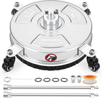 14" Pressure Washer Surface Cleaner, Stainless Steel Power Pressure Washer Attachment for Concrete, Patio, Driveway, Deck Cleaning, 2 Extension Wand Accessories, 1/4" Quick Connect, 4000 PSI