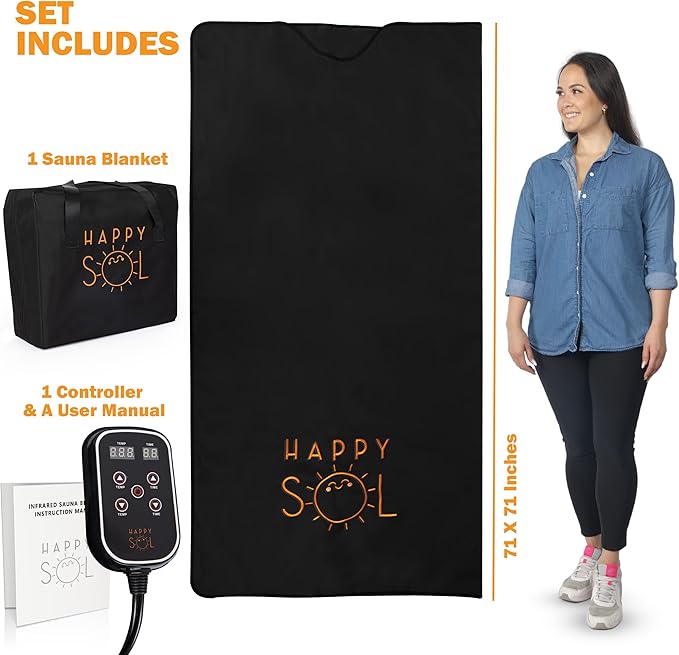 Far Infrared Sauna Blanket for Home, Portable Infrared Sauna Blanket for Therapy, Sauna Blanket for Detox, Suitable for Relaxation and Exercise Recovery, Very Low EMF