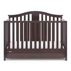 Graco Solano 4-in-1 Convertible Crib with Drawer (Espresso) – GREENGUARD Gold Certified, Crib with Drawer Combo, Includes Full-Size Nursery Storage Drawer, Converts to Toddler Bed and Full-Size Bed