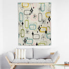ICMOLYYENLO Boho Medieval Cat Tapestry, Abstract Atomic Starburst Geometric Aesthetic Art Wall Hanging For Bedroom Living Room Dormitory 40x60 Inches