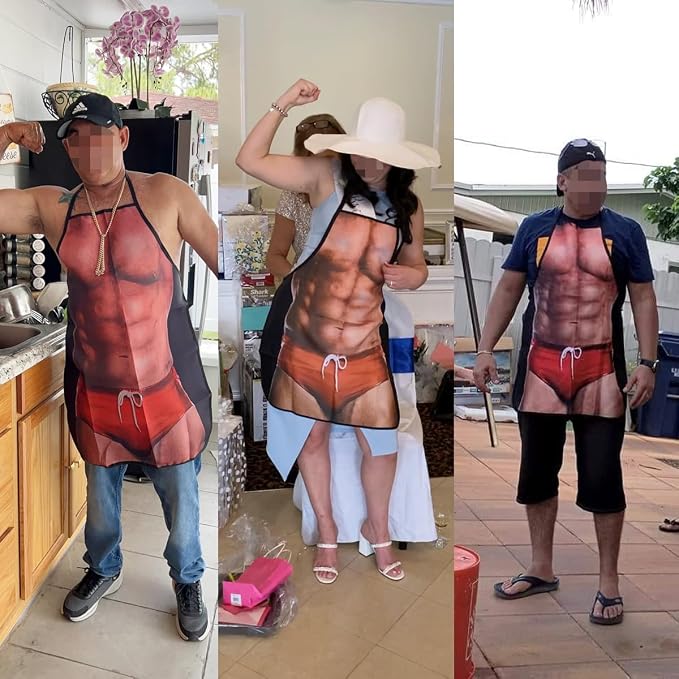 Apron Kitchen Funny Creative Cooking Grilling Baking Party Apron Gift For Men