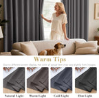 H.VERSAILTEX Blackout Curtains for Bedroom Thermal Insulated Room Darkening Living Room Curtains 72 Inch Long Grommet Privacy Protection Window Curtain Panels/Drapes, 2 Panels, Charcoal Grey