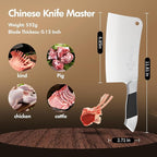 SHI BA ZI ZUO Heavy Duty Stainless Steel Bone Cleaver Knife for Home Chopping Bones