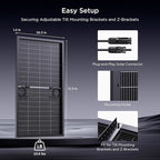 N-Type 16BB 400W Bifacial Solar Panel, 2Pcs 200 Watt Solar Panel 12V, 25% High Efficiency Monocrystalline PV Module for RV Camper Marine Home Rooftop Farm Off-Grid Systems (2 Pack 200W)