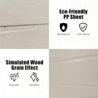 Outdoor Shed 5x3/6x4/7x7/8x6/8x10/8x12 FT, 15MM Thick PP Resin Plastic Shed with Lockable Door & Floor - Waterproof Plastic Tool Shed for Bike, Garbage Can, Backyard, Patio ﻿ ﻿ (Light Brown, 8x12FT)