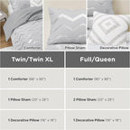 Codi Ziggy Metallic Grey Comforter Set Twin/Twin XL Size, Silver Bedroom Decor for Girls Room, 3 Piece Bedding Sets (2 Matching Sham + 1 Decorative Pillow)