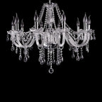 LIUMANG Modern Elegant 10 Lights K9 Crystal Glass Chandelier Pendant Ceiling Lighting European Style for Dining Living Room Bedroom Transparent, 10 E12 Bulbs Required