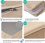ClawsCover 12Pack Outdoor Seat and Back Cushions Replacement Covers Fit for 6Pieces 5-Seater Wicker Rattan Patio Furniture Conversation Set Sectional Couch Chairs,Light Khaki-Include Cover Only