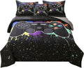 JQinHome Queen Gamer Comforter Sets for Boys&Girls,6 Piece Bed in A Bag 3D Video Game Bedding -All Season Microfiber Gamer Bedding Sets for Kids, with Pillowcase, Flat & Fitted Sheet,Cushion Cover