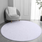 Round Area Rugs for Bedroom Living Room, 4x4 White Super Soft Comfy Thickened Memory-Foam Indoor Circle Carpets, Modern Aesthetic Minimalist Carpet for Boys Girls Adults Nursery Home Décor