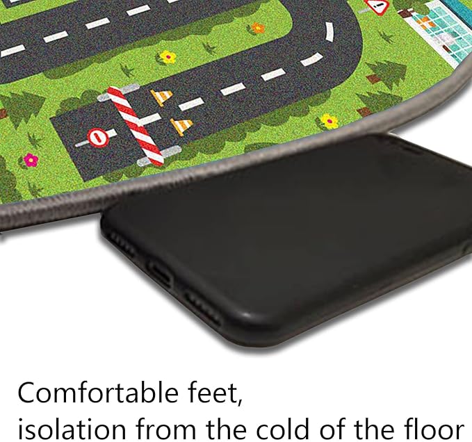 Car Rug Play Mat, Road Rug Carpet for Kids, City Life Educational Road Traffic Carpet for Ages 3-12 Years Old(100×180cm/39×71inch)
