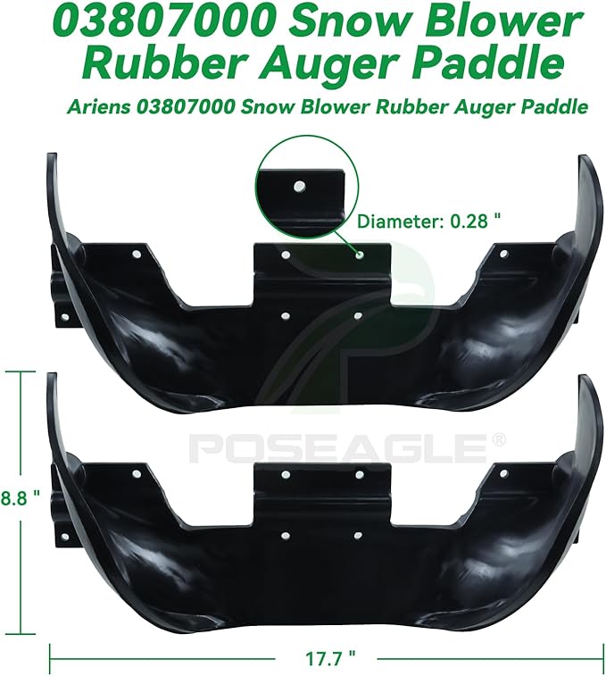 03807000 Snow Blower Rubber Auger Paddle Replace Ariens 03807000 for Ariens 522 Snowblower Paddles, Ariens SS522E, SS522, SS322E, SS722, SS722C, 938018, 938017, 938016 Snowblowers