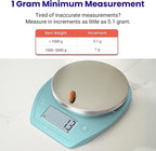Etekcity Food Kitchen Scale with Bowl, 0.1g, Grams and Ounces | 11lb/5kg capacity with tare, removable bowl, ideal for baking, meal prep and portion control, Stainless Steel, Bright Blue