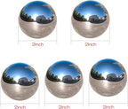 Nerien Gazing Ball, 2 Inch Stainless Steel Garden Mirror Globe, Polished Ornament Sphere, Hollow Floating Reflective Hemisphere, for Home Outdoor Pond Housewarming Swimming Decoration, Silver, 5pcs