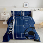 Feelyou Kids Football Comforter Set King Size Rugby Sports Bedding Set for Boys Girls Teens Bedroom Decor Soccer Ball Game Comforter Football Lover Duvet Set with 2 Pillow Case