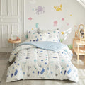 Joyreap 3pcs Premium Cotton Comforter Set for Kids Boys n Girls, Vibrant Ocean Theme Starfish Whale Crab Printed, Skin-friendly Breathable Bedding Comforter for All Season (Full/Queen, 88x88 inches)