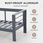 Wisteria Lane Aluminum Patio Furniture Set, 4 Pcs Metal Outdoor Furniture Set with CSA Certified 54in Propane Gas Fire Pit Table, Patio Conversation Set with 5in Olefin Cover Cushions, Dark Grey