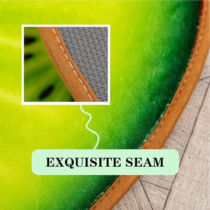 Bath Rugs for Bathroom Non Slip, Kiwi Fruit Shaped Washable Shower Bath Mat Absorbent Door Mat for Bathroom Bedroom Kitchen Soft Floor Area Rug Cute Cartoon Carpet Bathmat Tub Home Decor 18.5x25.6in
