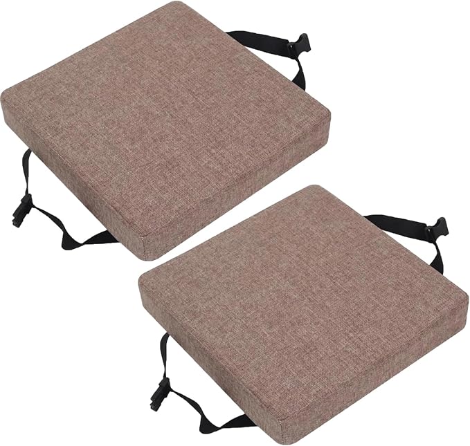 Buffalo Square Bar Stool Cushion Set of 2, 14x14/15*15/12*12, 5/8cm Thick Seat Pads for Home & Dining Stools (7 Colors)